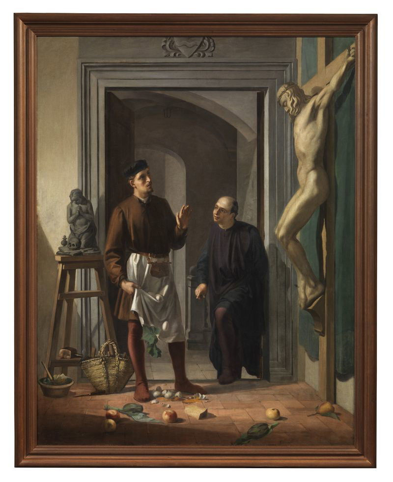 Brunelleschi mostra il suo crocifisso a Donatello (dipinto) by Volpi Elia (sec. 
